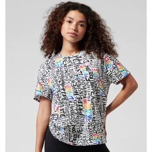 Athleta Pride Capsule T-Shirt White Black XS